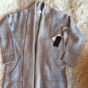 Max Studio 2-ply cashmere grey cardigan . Sz.S